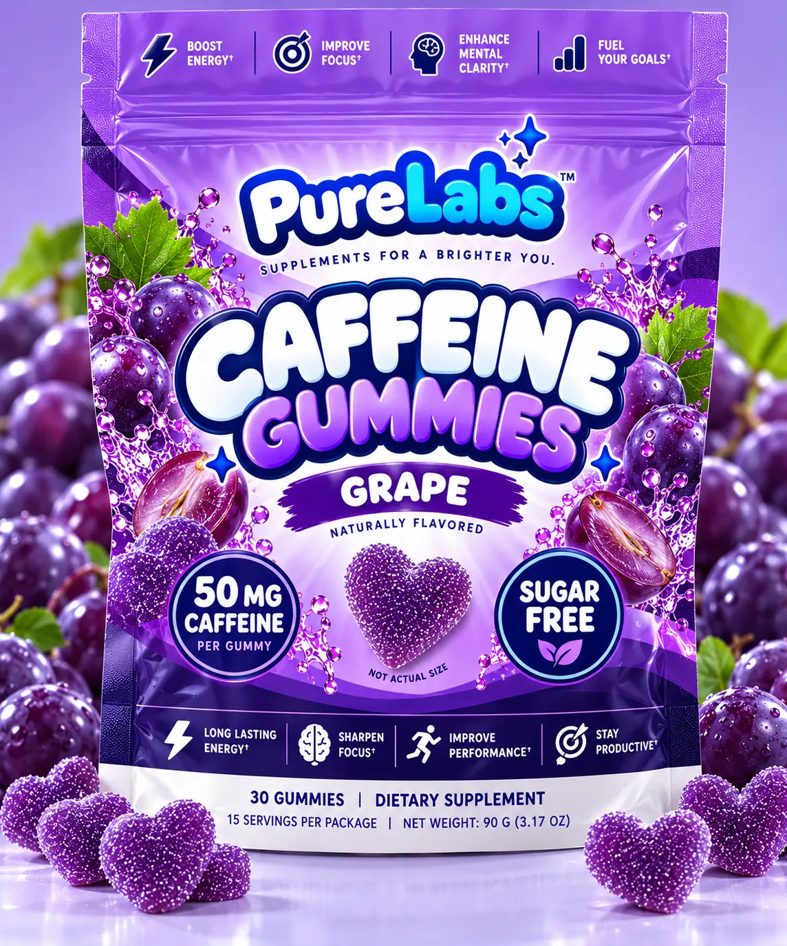 Grape Caffeine Gummies package