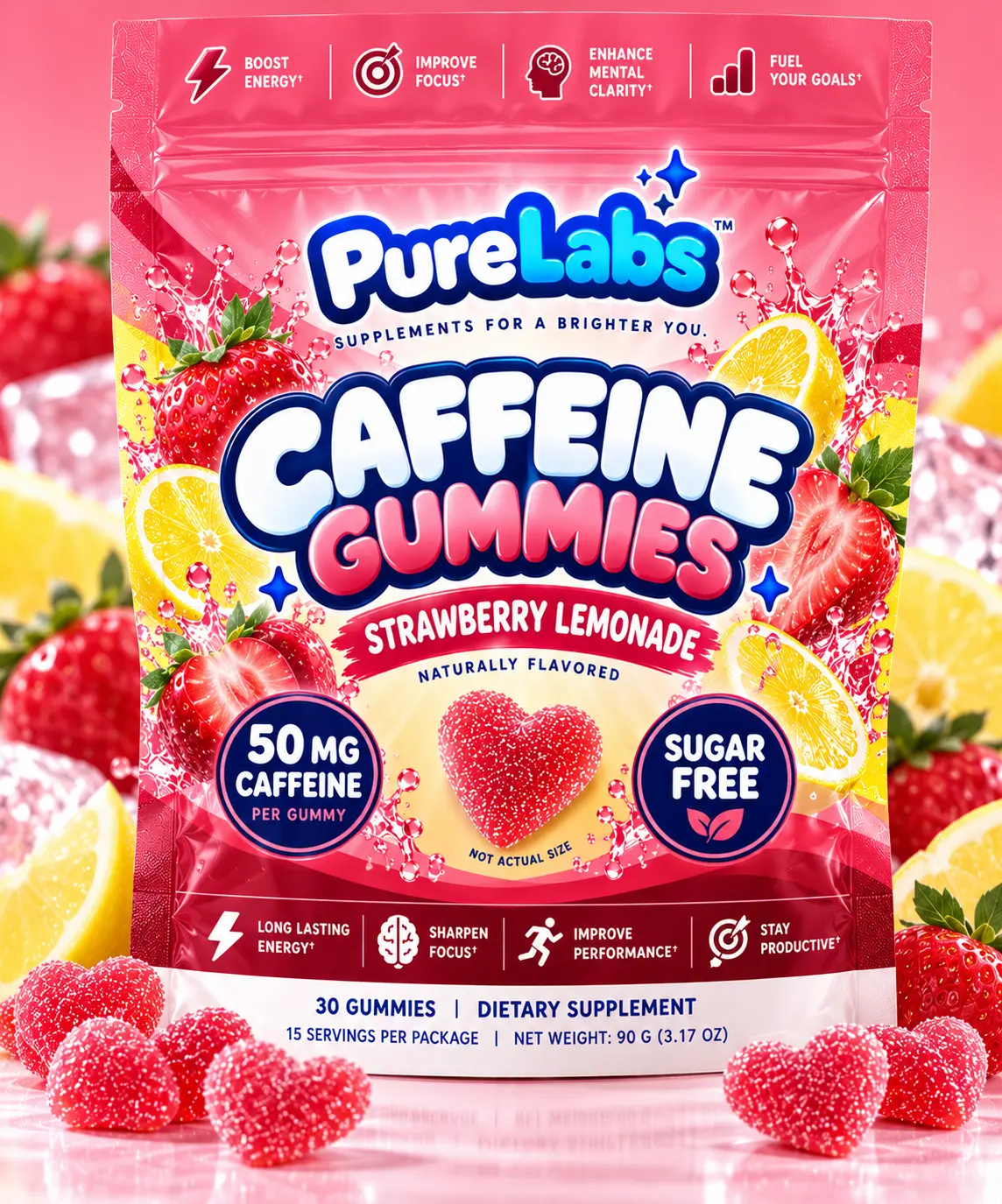 Strawberry Lemonade Caffeine Gummies package